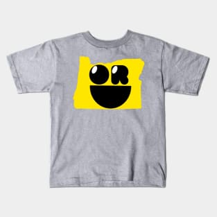 Oregon States of Happynes- Oregon Smiling Face Kids T-Shirt